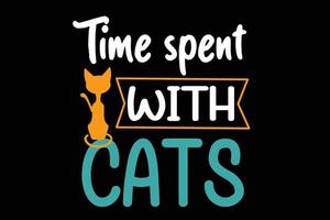 Time spent With Cat Design vector