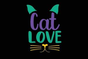 cat love t shirt design vector