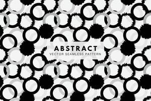 Circle shapes monochrome abstract vector seamless repeating pattern