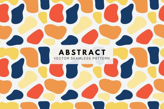 Abstract colorful vector shapes seamless repeat swatch pattern white background