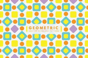 Colorful cute geometric vector shapes seamless repeating pattern