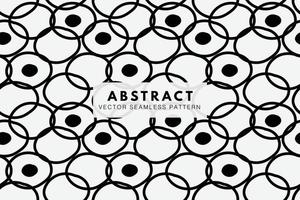 Round shapes abstract black circles on a white background. Vector seamless repeat pattern