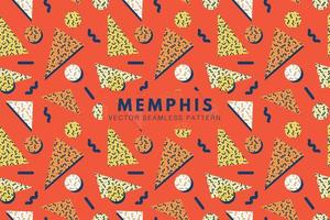 Memphis nostalgia 90s abstract shapes seamless repeat vector pattern