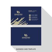 Creative business card template blue color. blue color business card flat design template vector. vector