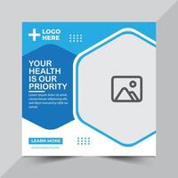 Medical health social media post banner vector