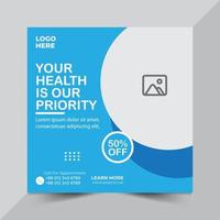 Medical health social media post banner vector