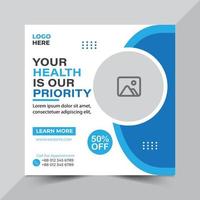 Medical health social media post banner vector