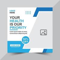 Medical health social media post banner vector