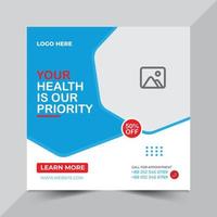 Medical health social media post banner vector