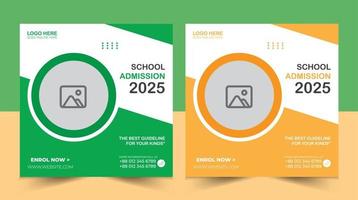 School admission social media post design. vector