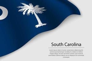 Wave flag of South Carolina is a state of United States. vector