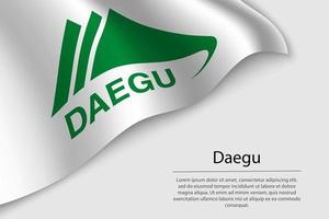 Wave flag of Daegu is a state of South Korea. vector