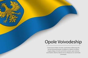 Wave flag of Opole Voivodeship is a region of Poland vector