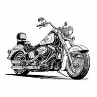 Harley Davidson negro y blanco ai generado foto