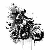 harley davidson black and white photo