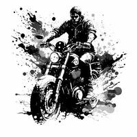 harley davidson black and white photo