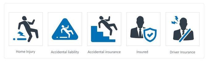 Home injury and accidental liability vector