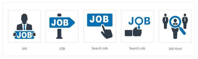 Job, search job and job hunt vector