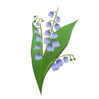 Spring concept. Flat cartoon illustration of spring coming with bluebells vector