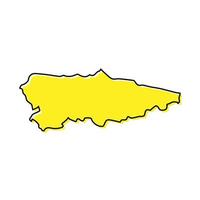 Simple outline map of Asturias is a region of Spain vector