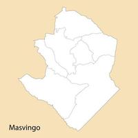 alto calidad mapa de masvingo es un región de Zimbabue vector