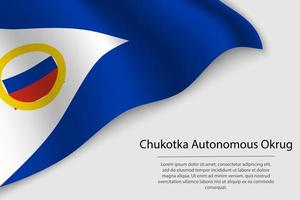 Wave flag of Chukotka Autonomous Okrug is a region of Russia vector