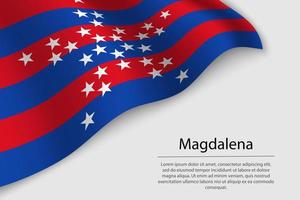 Wave flag of Magdalena is a region of Colombia vector