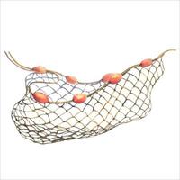 Fishing net with floats, watercolor illustration isolated on a white background. vector