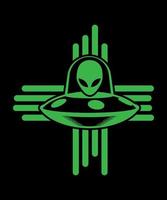 Ufo alien concept illustration tshirt design vector
