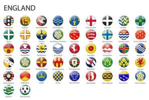 all Flags of regions of England template for your design vector