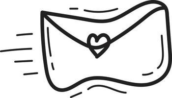 Doodle send mail icon outline vector