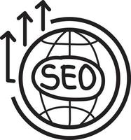 doodle SEO icon outline vector