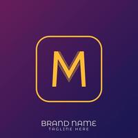 M Letter initial logo template, alphabet with gradient background vector