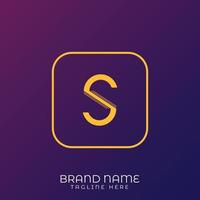 S Letter initial logo template, alphabet with gradient background vector