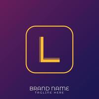 L Letter initial logo template, alphabet with gradient background vector