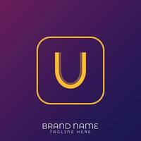 U Letter initial logo template, alphabet with gradient background vector