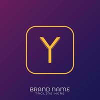 Y Letter initial logo template, alphabet with gradient background vector