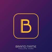 B Letter initial logo template, alphabet with gradient background vector