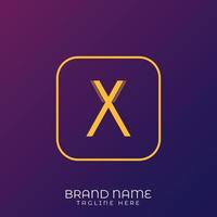 X Letter initial logo template, alphabet with gradient background vector