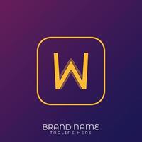 W Letter initial logo template, alphabet with gradient background vector