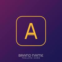 A Letter initial logo template, alphabet with gradient background vector