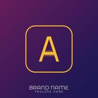 A Letter initial logo template, alphabet with gradient background vector