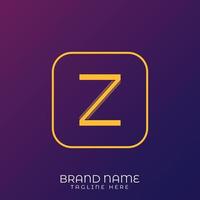 Z Letter initial logo template, alphabet with gradient background vector