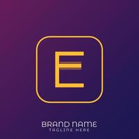 E Letter initial logo template, alphabet with gradient background vector