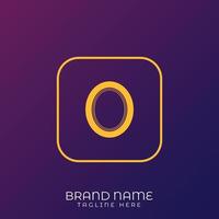 O Letter initial logo template, alphabet with gradient background vector