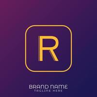 R Letter initial logo template, alphabet with gradient background vector