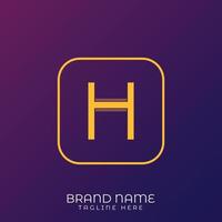 H Letter initial logo template, alphabet with gradient background vector