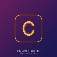 C Letter initial logo template, alphabet with gradient background vector