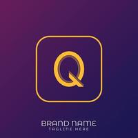 Q Letter initial logo template, alphabet with gradient background vector