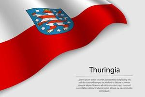 Wave flag of Thuringia is a state of Germany. Banner or ribbon vector